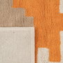 Ixia Alfombra Azteca Blanco-Naranja Algodón 175 x 90 cm