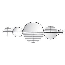 Decoración de Pared Cristal Negro Metal