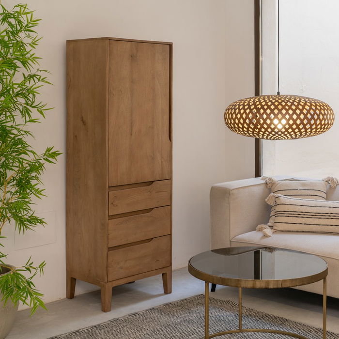 Mueble Auxiliar Natural Madera de Mango 60 X 44 X 180 cm