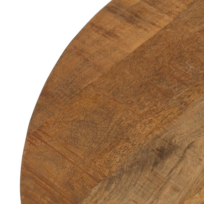 Mesa Centro Natural-Negro Madera-Hierro 80 X 80 X 40 cm