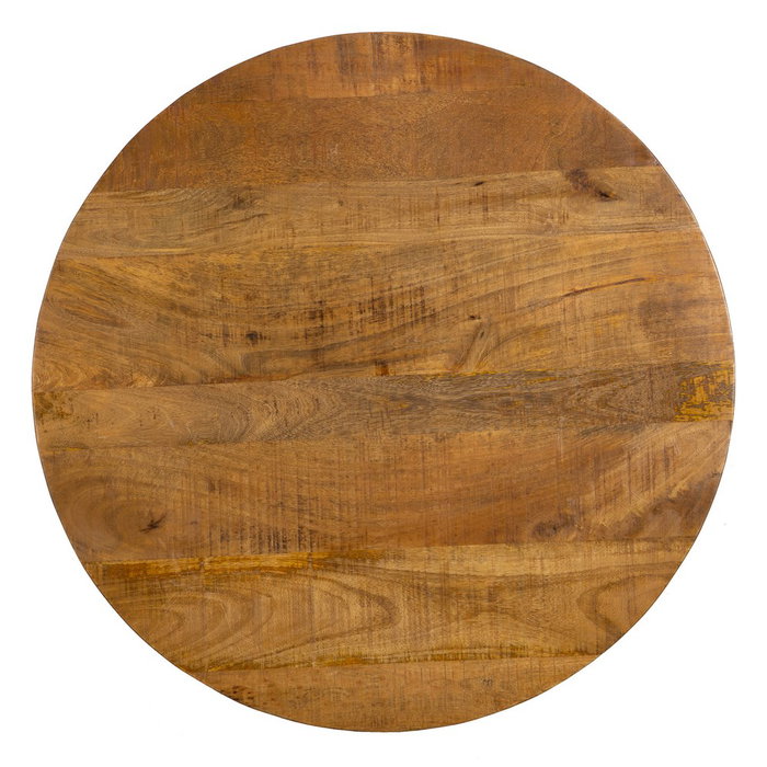 Mesa Centro Natural-Negro Madera-Hierro 80 X 80 X 40 cm