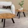 Ixia Mesa de Centro de Madera de Mango y Hierro Natural-Negro