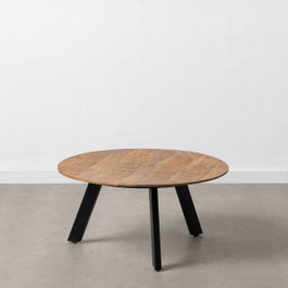 Ixia Mesa de Centro de Madera de Mango y Hierro Natural-Negro