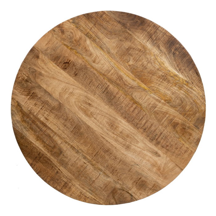 Mesa Comedor Natural-Negro Madera-Hierro 90 X 90 X 77 cm