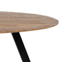 Mesa Comedor Natural-Negro Madera-Hierro 130 X 130 X 77 cm
