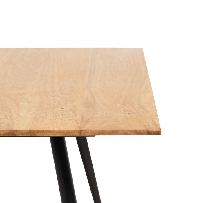 Mesa Centro Natural-Negro Madera-Hierro 80 X 80 X 40 cm