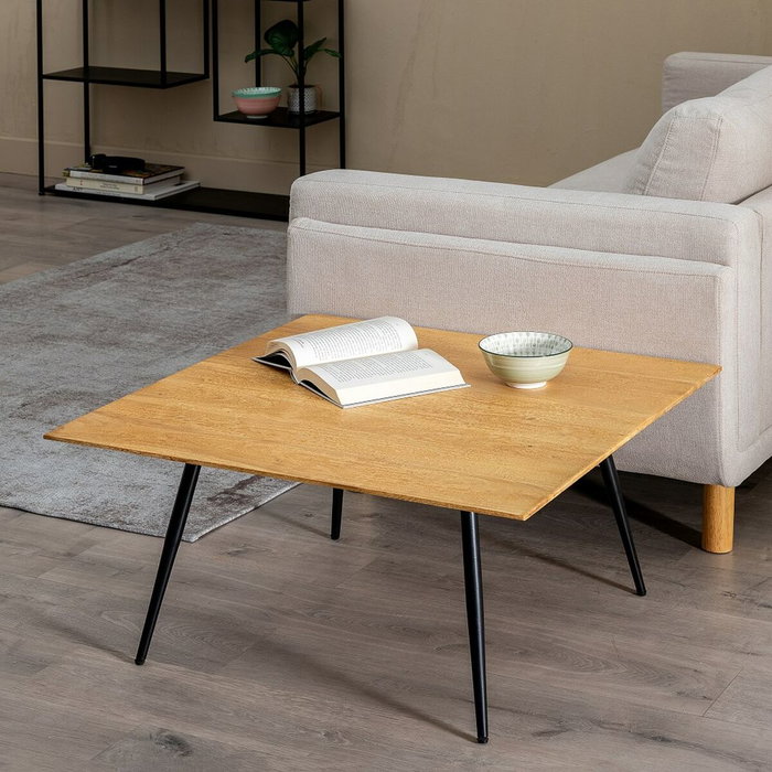 Ixia Mesa de centro de madera de acacia y hierro Natural-Negro Ixia Mesa de centro de madera de acacia y hierro Natural-Negro