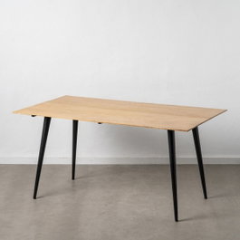 Ixia Mesa de Comedor de Madera de Acacia y Hierro Natural-Negro