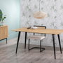 Ixia Mesa de Comedor de Madera de Acacia y Hierro Natural-Negro
