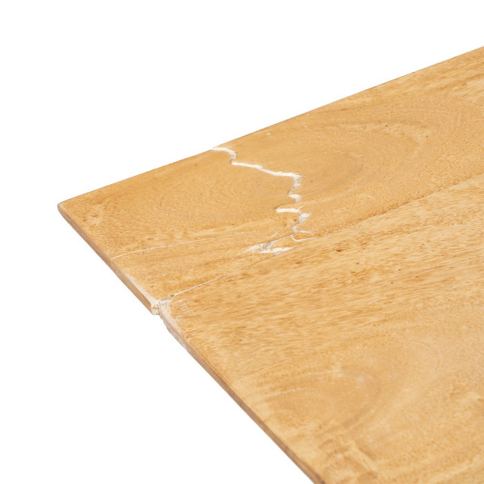 Mesa Comedor Natural-Negro Madera-Hierro 160 X 90 X 77 cm