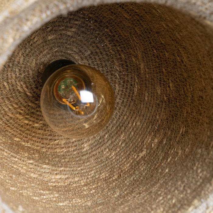 Lámpara Techo Fibra Natural Iluminación 20 X 20 X 24 cm