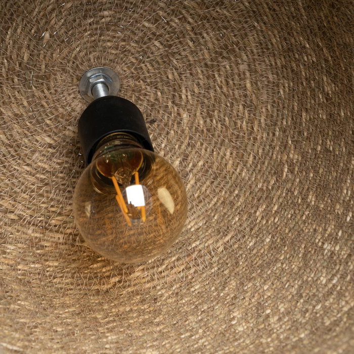 Lámpara Techo Fibra Natural Iluminación 30 X 30 X 35 cm