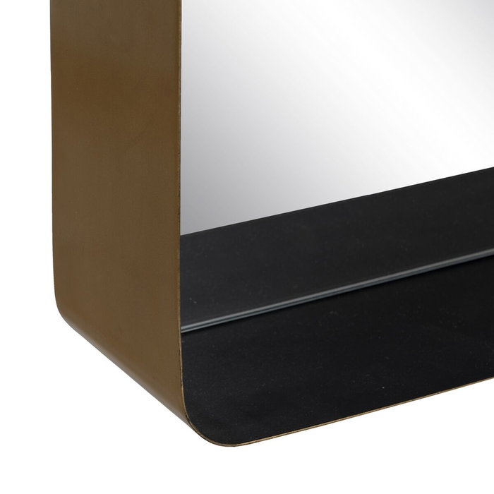 Ixia Espejo con Estante Oro-Negro Metal 40 x 12 x 60 cm