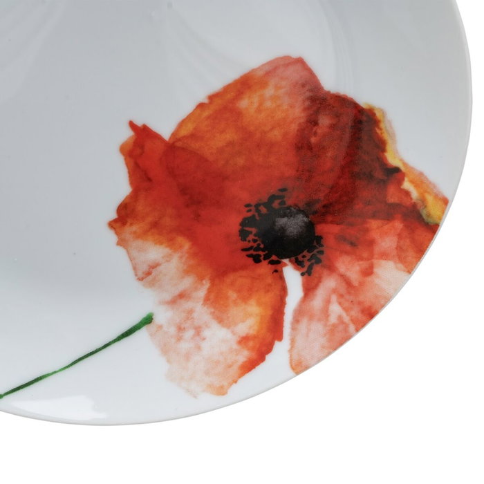 Vajilla Blanco Multicolor Porcelana Amapola 1 cm 37 x 23 x 30 cm 18 Piezas