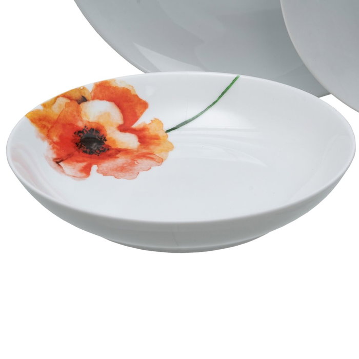 Vajilla Blanco Multicolor Porcelana Amapola 1 cm 37 x 23 x 30 cm 18 Piezas