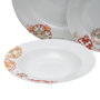 Ixia Vajilla 18 Piezas Burdeos-Mostaza en Porcelana