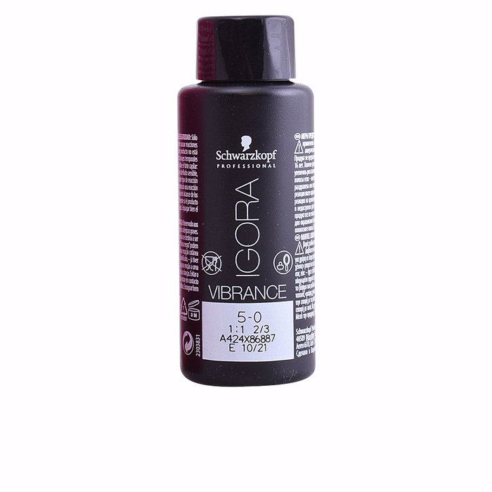 Schwarzkopf IGORA VIBRANCE #5-0 - Tinte de Pelo Semi-Permanente sin Amoníaco - 5-0 Castaño Claro - 60 ml
