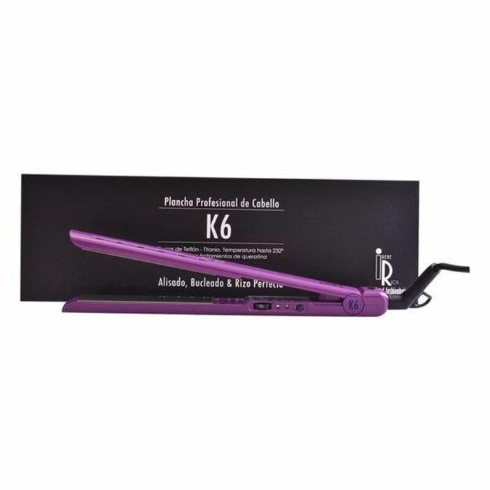 Irene Rios K6 Plancha de Pelo Profesional Lila con Placas de Titanio