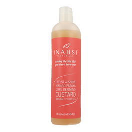 Inahsi Define Shine Mango Papaya Curl Defining Custard Styling Gel 454 gr Cabello Rizos Definidos Hidratados Brillo