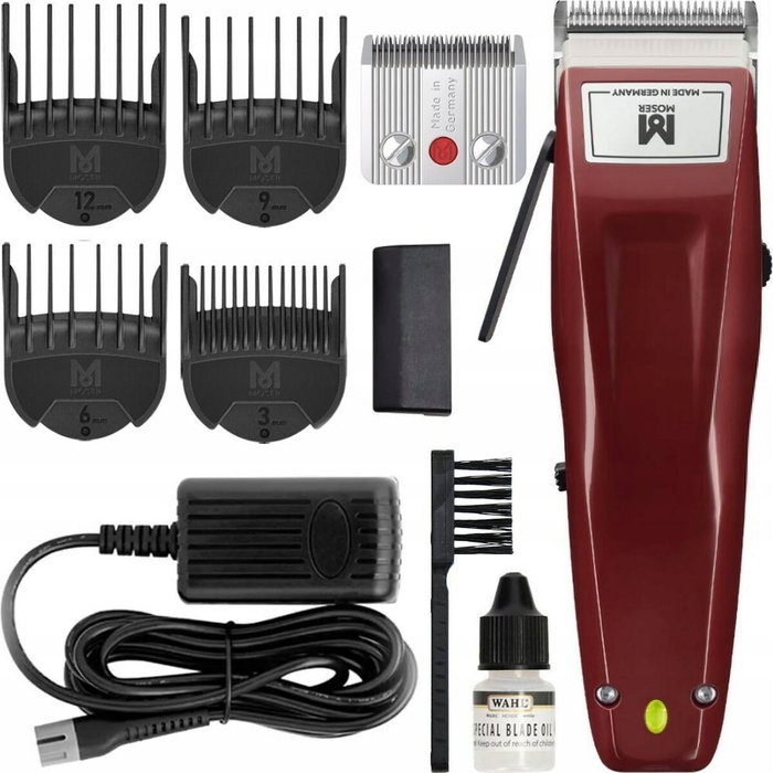 Moser 1400 Cordless Máquina de corte de cabello rojo/grey