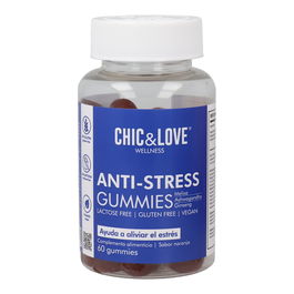 Chic Love Wellness Anti Stress Gummies Gominolas para aliviar la ansiedad y el estrés 60 U