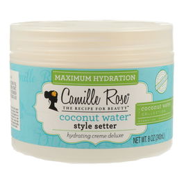 Camille Rose Coconut Water Style Setter 240Ml Gel para el cabello en crema tropical con aromas cálidos de cítricos y coco hidrata y mantiene peinados