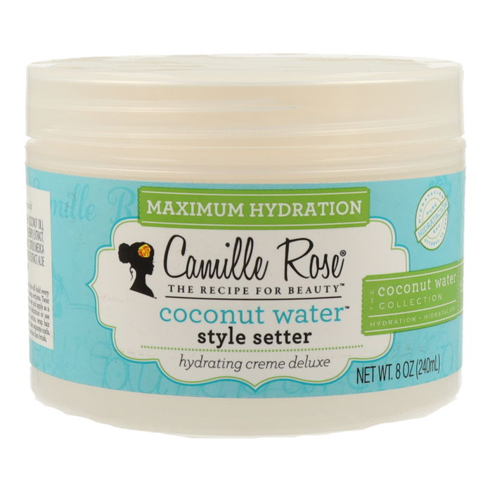 Camille Rose Coconut Water Style Setter 240Ml Gel para el cabello en crema tropical con aromas cálidos de cítricos y coco hidrata y mantiene peinados