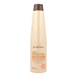 Be Natural Champú Alisador con Keratina Lisso 350 ml - Libre de Sal, Sulfatos y Parabenos - Para Cabello Suave y Brillante