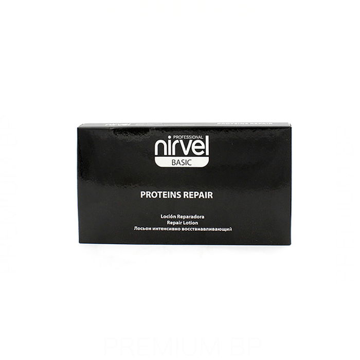 Nirvel Basic Proteins Repair 10x10 Ml Loción nutritiva con proteínas de trigo para cabellos secos, frágiles, dañados o apagados que fortalece e hidrata la estructura capilar. Nirvel Basic Proteins Repair 10x10 Ml Loción nutritiva con proteínas de trigo para cabellos secos, frágiles, dañados o apagados que fortalece e hidrata la estructura capilar.