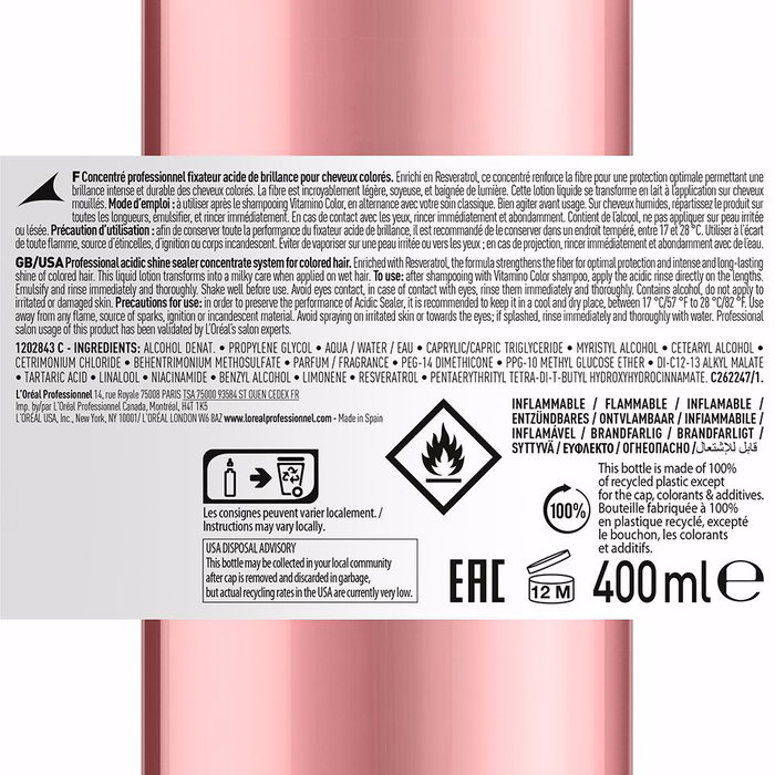 L'Oréal Professionnel Paris Vitamino Color Tratamiento Concentrado 400ml L'Oréal Professionnel Paris Vitamino Color Tratamiento Concentrado 400ml
