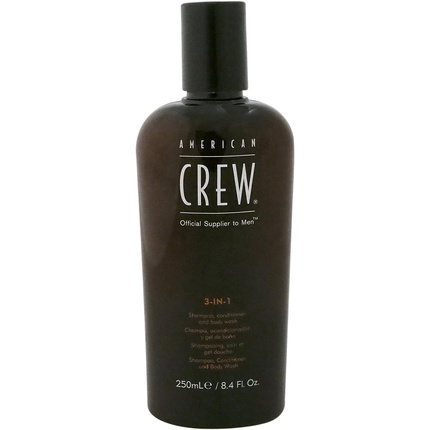 American Crew 3 en 1 Champú, Acondicionador y Gel de Ducha 250 ml