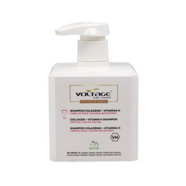 Voltage Cosmetics Champú Volumen e Hidratación con Colágeno y Biotina (Vitamina H) - 500 ml