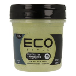 Eco Styler Gel de Peinado Aceite de Ricino Negro y Linaza Fijación Máxima 8 oz / 235 ml
