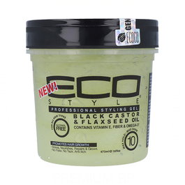 Eco Styler Gel de Peinado con Aceite de Ricino Negro y Linaza, Máxima Fijación, 16Oz/473 ml