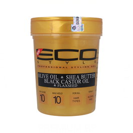 Eco Styler Styling Gel Gold (10) 32Oz/946 ml Gel de máxima fijación con aceite de oliva, karité, ricino negro y linaza