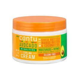 Cantu Avocado Curling Cream Hidratante para Rizos 340g - Crema Peinado sin Frizz para Cabello Seco y Rizado