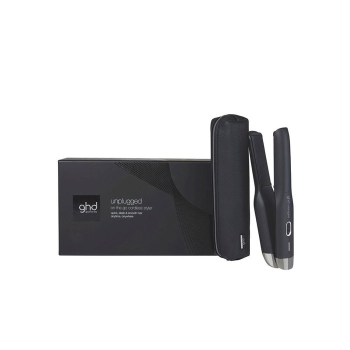 GHD Plancha Inalambrica Unplugged Negra para Peinado Rápido y Sedoso en Cualquier Momento y Lugar