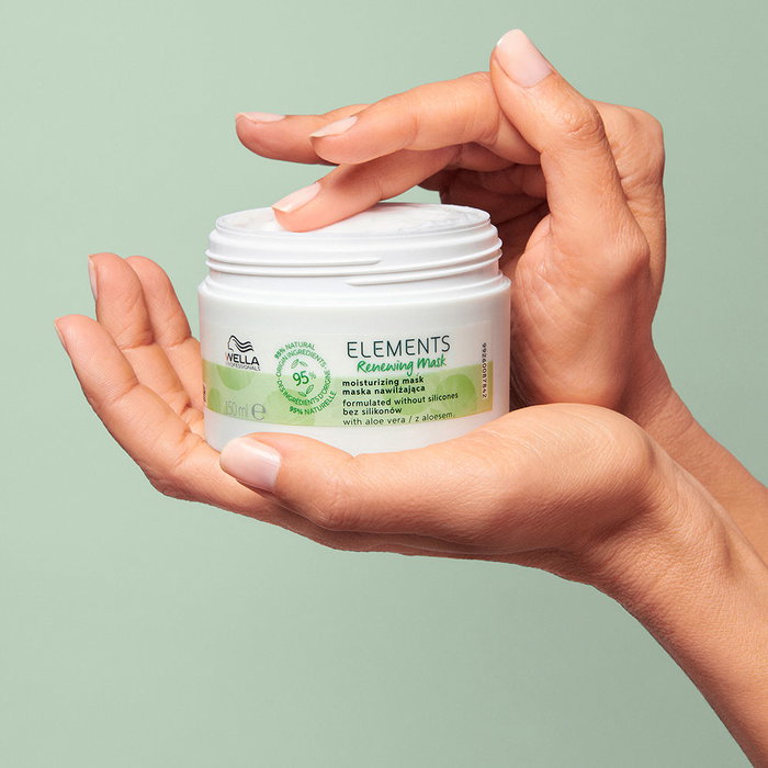 Wella Professionals ELEMENTS Mascarilla Hidratante Renovadora Sin Siliconas, Cabello Seco/Dañado, 95% Ingredientes Naturales, 150 ml
