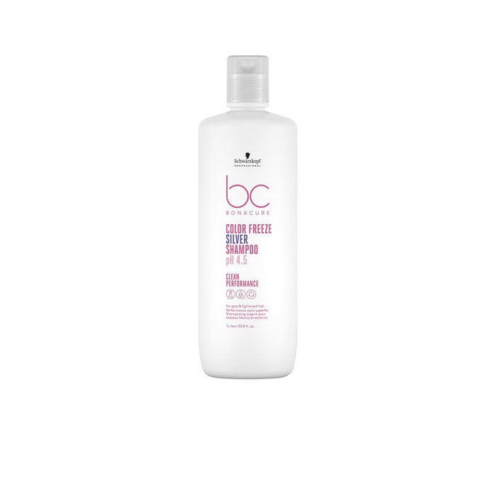 Schwarzkopf Bonacure Color Freeze Champú Silver 1000 ml para cabello decolorado, con mechas o canas Schwarzkopf Bonacure Color Freeze Champú Silver 1000 ml para cabello decolorado, con mechas o canas