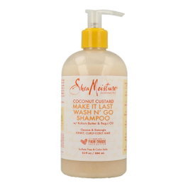 Shea Moisture Coconut Custard Make It Last Wash N'Go Shampoo Cabello Afro 384ml