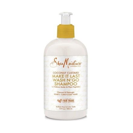 Shea Moisture Coconut Custard Make It Last Wash N'Go Shampoo 384ml Shea Moisture Coconut Custard Make It Last Wash N'Go Shampoo 384ml