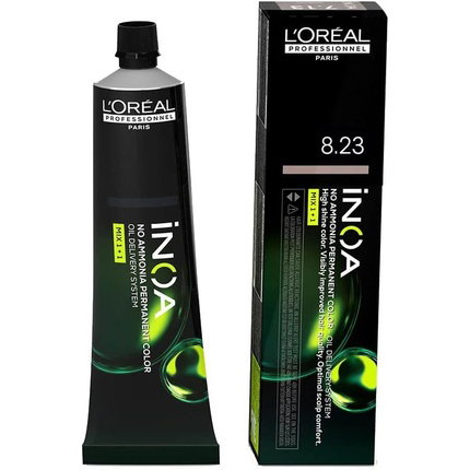 L'Oréal Professionnel Paris INOA 8.23 Rubio Claro Irisado Dorado, Coloración Permanente sin Amoníaco L'Oréal Professionnel Paris INOA 8.23 Rubio Claro Irisado Dorado, Coloración Permanente sin Amoníaco