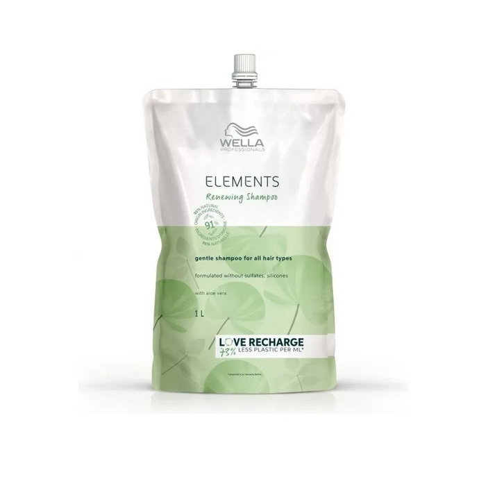 Wella Elements Champú Recarga Renovador 1000ml: Limpia Suavemente, Preserva la Hidratación, Cabello Sano, Apto para Todo Tipo de Cabello, 91% Ingredientes Naturales Wella Elements Champú Recarga Renovador 1000ml: Limpia Suavemente, Preserva la Hidratación, Cabello Sano, Apto para Todo Tipo de Cabello, 91% Ingredientes Naturales