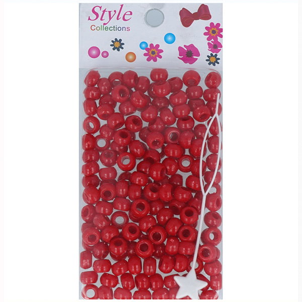 LB Bd001-Rojo Bolitas de Plástico para Trenzas Accesorios de Peinado LB Bd001-Rojo Bolitas de Plástico para Trenzas Accesorios de Peinado