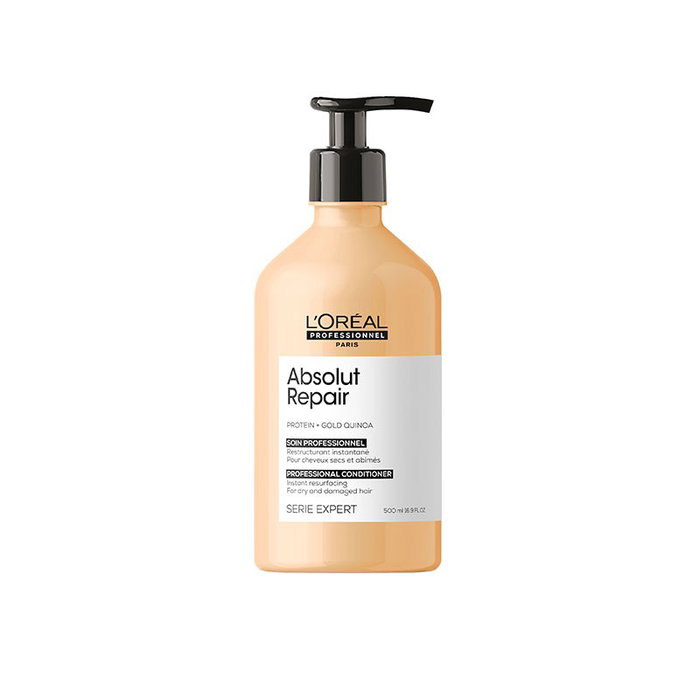 L'Oreal Acondicionador Absolut Repair Gold para Cabello Dañado, Reconstrucción Instantánea, 500ml L'Oreal Acondicionador Absolut Repair Gold para Cabello Dañado, Reconstrucción Instantánea, 500ml