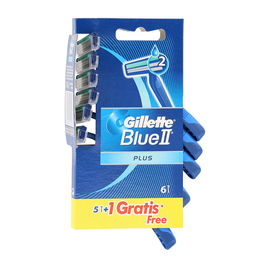 Gillette Blue ii plus Cuchillas 5 Unidades + 1 Unidad Gratis