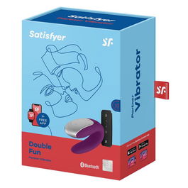 Satisfyer Double fun Vibrador para Parejas Violeta Bluetooth App