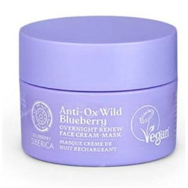 NATURA SIBERICA Anti-Ox Wild Blueberry Crema Mascarilla Noche Reparadora Piel con Coenzima Q10 y Ceramidas Vegana 50ml