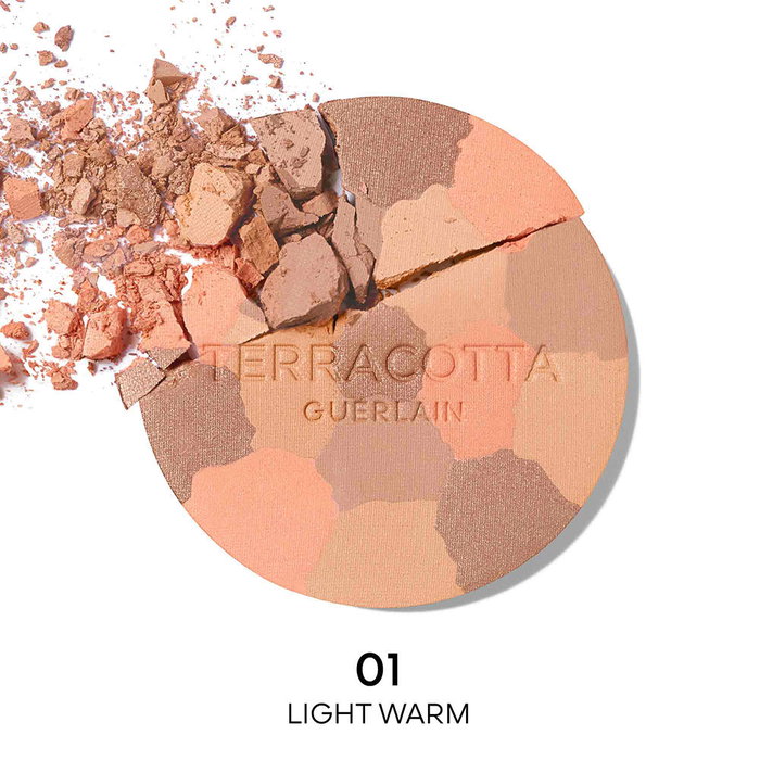 Guerlain Terracotta Light #01 Light Warm - Polvos Bronceadores Ligeros de 10g con Acabado Natural y Aspecto Saludable, Textura que se Funde con la Piel