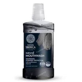 Natura Siberica Enjuague Bucal Natural Carbón de Bambú Blanqueador y Brillo 520ml